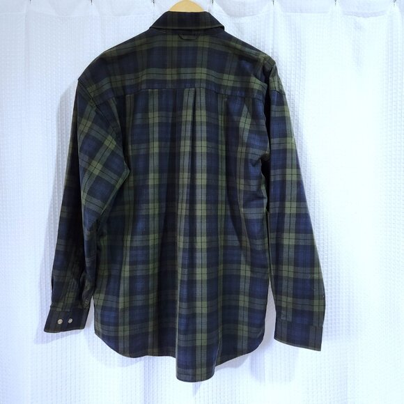 Khakis by Arrow Plaid Shirt Men's Large XL Long Sleeve Button Up Blue & Green - Picture 3 of 5
